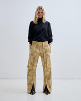 ADRIANA - CAMOUFLAGE COTTON ZIP CARGO PANTS