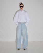 GAIA - WIDE LEG WITH BELT DENIM