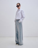GAIA - WIDE LEG WITH BELT DENIM
