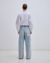 GAIA - WIDE LEG WITH BELT DENIM