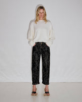 LIZZIE -  CAMOU FLOCK CROPPED BOYFRIEND DENIM