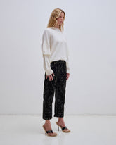 LIZZIE -  CAMOU FLOCK CROPPED BOYFRIEND DENIM