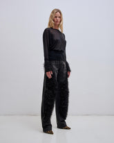 AUDREY DOUBLE KNEE - LUREX BARREL LEG DENIM