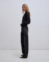AUDREY DOUBLE KNEE - LUREX BARREL LEG DENIM