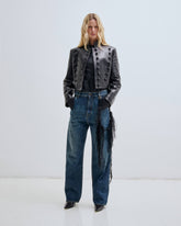 LISA - LOOSE FIT DENIM WITH DETACHABLE HAND WOVEN WOOL CHAIN