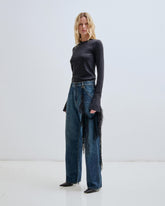 LISA - LOOSE FIT DENIM WITH DETACHABLE HAND WOVEN WOOL CHAIN