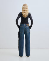 LISA - LOOSE FIT DENIM WITH DETACHABLE HAND WOVEN WOOL CHAIN