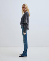 NEW MARION - CUFF ADORNED STRAIGHT LEG FITTED DENIM