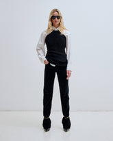 NEW MARION - CUFF ADORNED STRAIGHT LEG FITTED CORDUROY PANTS