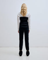 NEW MARION - CUFF ADORNED STRAIGHT LEG FITTED CORDUROY PANTS