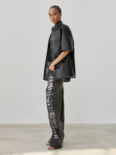 KAREN - PAILLETTE PANEL SHREDDED DENIM
