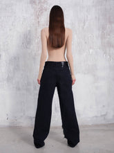 KAREN - CRYSTAL PANEL SHREDDED PANTS