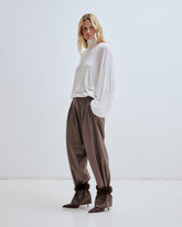 PHEBE - WIDE-LEG PANTS WITH DETACHABLE FAUX FUR CUFFS