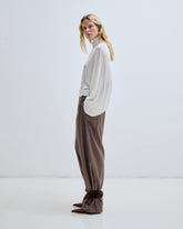 PHEBE - WIDE-LEG PANTS WITH DETACHABLE FAUX FUR CUFFS