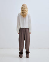 PHEBE - WIDE-LEG PANTS WITH DETACHABLE FAUX FUR CUFFS