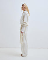PHEBE - WIDE-LEG PANTS WITH DETACHABLE HAND WOVEN WOOL CHAIN