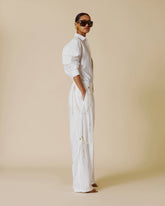 PHEBE - FAUX PEARL ADORNED RELAXED PANTS