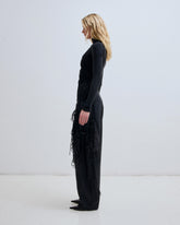 PHEBE - WOOL WIDE-LEG PANTS WITH DETACHABLE HAND WOVEN WOOL CHAIN
