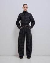KHRIS - TARTAN CHECK  BARREL LEG PANTS