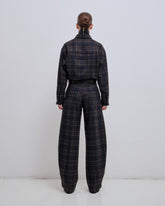 KHRIS - TARTAN CHECK  BARREL LEG PANTS