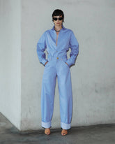 KHRIS -  BARREL LEG POPELINE PANTS