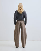 KHRIS -  BARREL LEG WOOL MELANGE PANTS