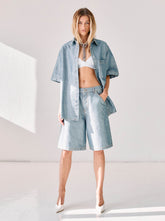 EMILY - DENIM LUREX SHORTS