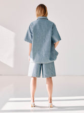EMILY - DENIM LUREX SHORTS