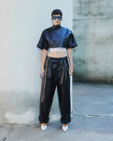 DANIELLE - WIDE-LEG LEATHER TROUSERS