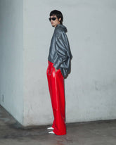 DANIELLE -  WIDE-LEG LEATHER TROUSERS