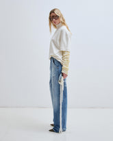 LISA - CHAIN ADORNED LOOSE FIT CARPENTER DENIM