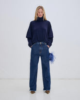 LISA - FEATHER CHAIN LOOSE FIT CARPENTER DENIM