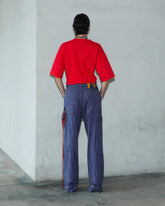 LISA - CHAIN ADORNED LOOSE FIT CARPENTER DENIM