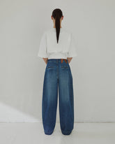 FRANCE - PLEAT WIDE-LEG LIGHT DENIM