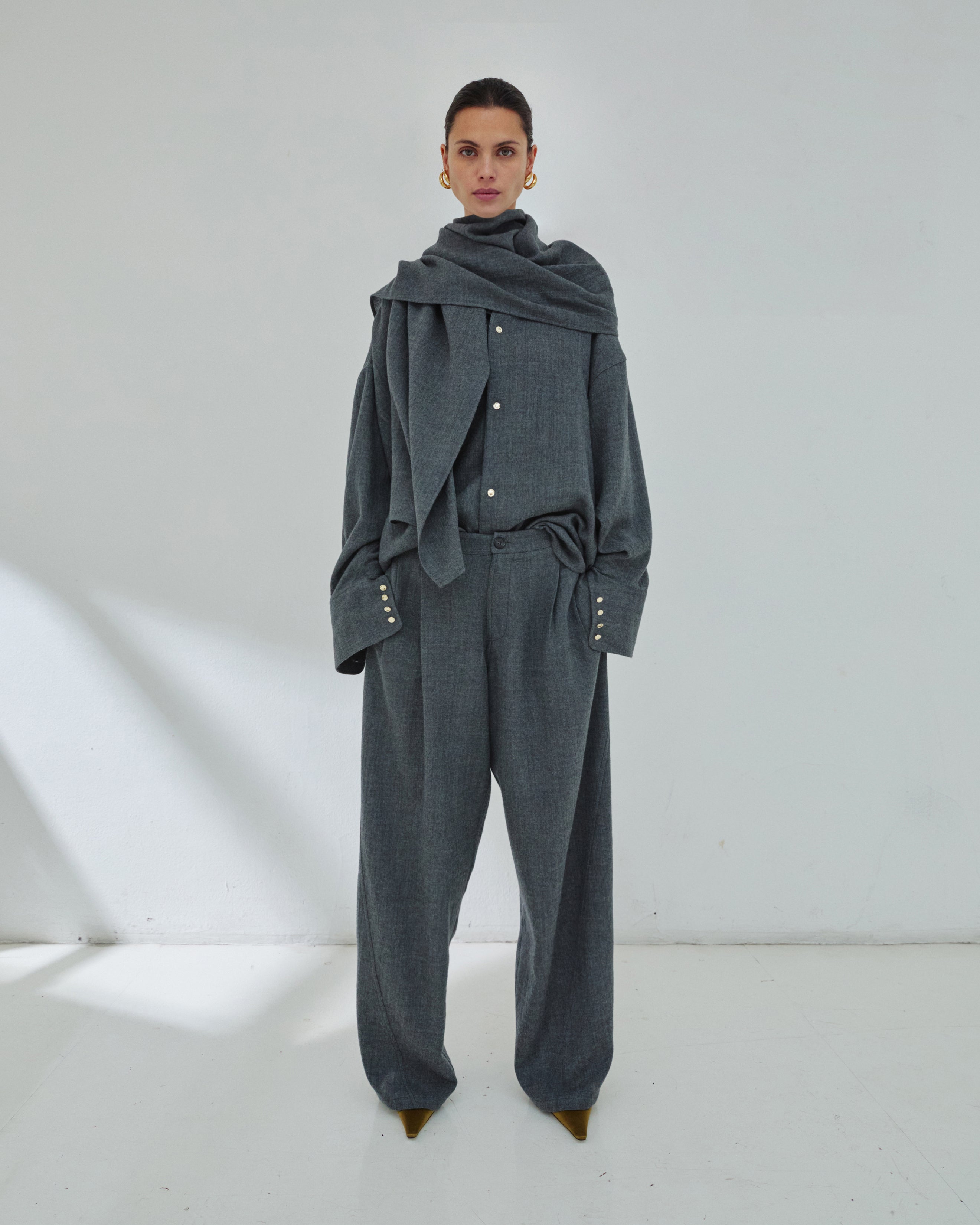 DARKPARK | PHEBE - WIDE-LEG JAPANESE LIGHT WOOL PANTS