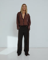 LISA - FUR BELT ADORNED LOOSE FIT CARPENTER PANTS