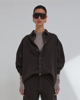 KEANU - TENCEL DENIM ROUCHE SHIRT