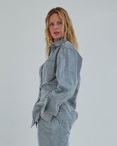 ANNE - FLOCK DENIM LUREX TAILORED SHIRT