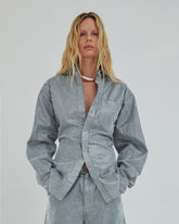 ANNE - FLOCK DENIM LUREX TAILORED SHIRT