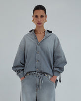 KEANU - TENCEL DENIM ROUCHE SHIRT
