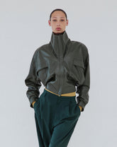 BRIANNA - HIGH COLLAR LEATHER JACKET