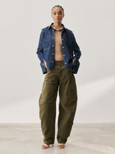 ROSALIND - CANVAS BARREL LEG CARGO PANTS