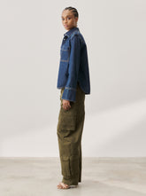 ROSALIND - CANVAS BARREL LEG CARGO PANTS