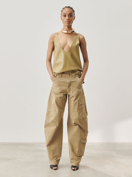 ROSALIND - CANVAS BARREL LEG CARGO PANTS