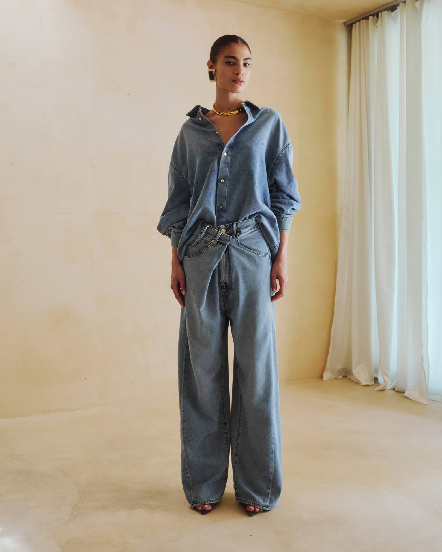 DARKPARK | DENIM | INES - FOLD OVER TENCEL DENIM