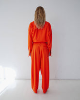 PHEBE - CHAIN ADORNED WIDE-LEG WOOL PANTS
