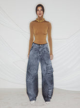 ROSALIND - HAND SPRAYED BARREL LEG CARGO PANTS