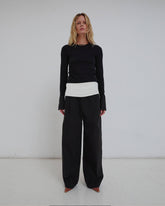 WENDY - ELASTIC WAIST WIDE-LEG TROUSERS