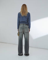 LISA - CHAIN ADORNED LOOSE FIT CARPENTER DENIM