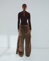 LISA - BELT ADORNED FAUX FUR PANTS
